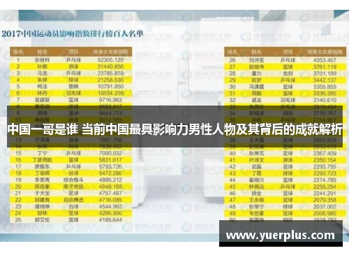 中国一哥是谁 当前中国最具影响力男性人物及其背后的成就解析